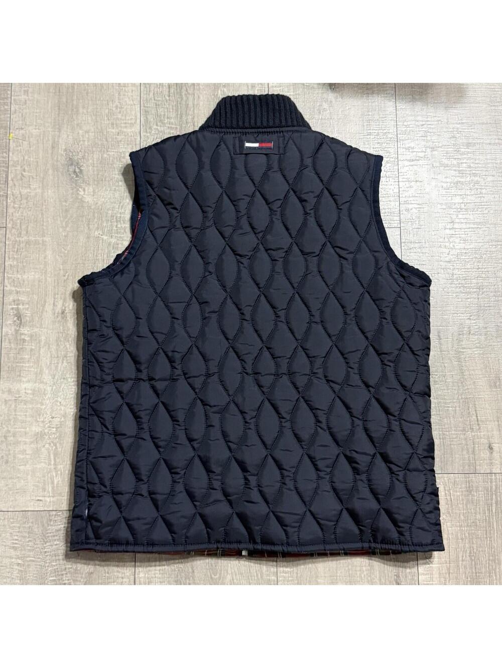 Vintage Rare Tommy Jeans Hilfiger Vest Blue Quilted Full Zip Women’s Medium - Picture 4 of 10